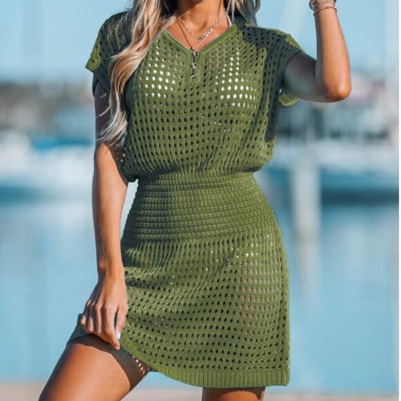 Cutout Mini Cover-Up Dress - Picture 1 of 4
